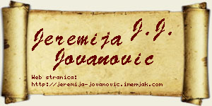 Jeremija Jovanović vizit kartica